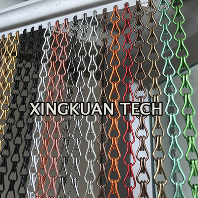 Gordijn van de de Kettingsverbinding van de aluminium het Dubbele Haak, de Deurgordijn van de Aluminiumketting